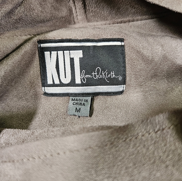 Kut From The Kloth Faux Seude Zip Up Jacket, Grey, Medium - Picture 11 of 16
